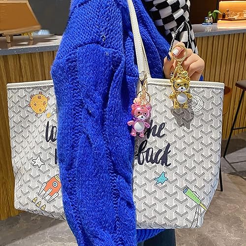 Miniatura 5 de HSYHERE - Llavero de metal para hombre mujer niño y niña diseño creativo de tigre regalo de Año Nuevo bonito bolso de dibujos animados colgante de