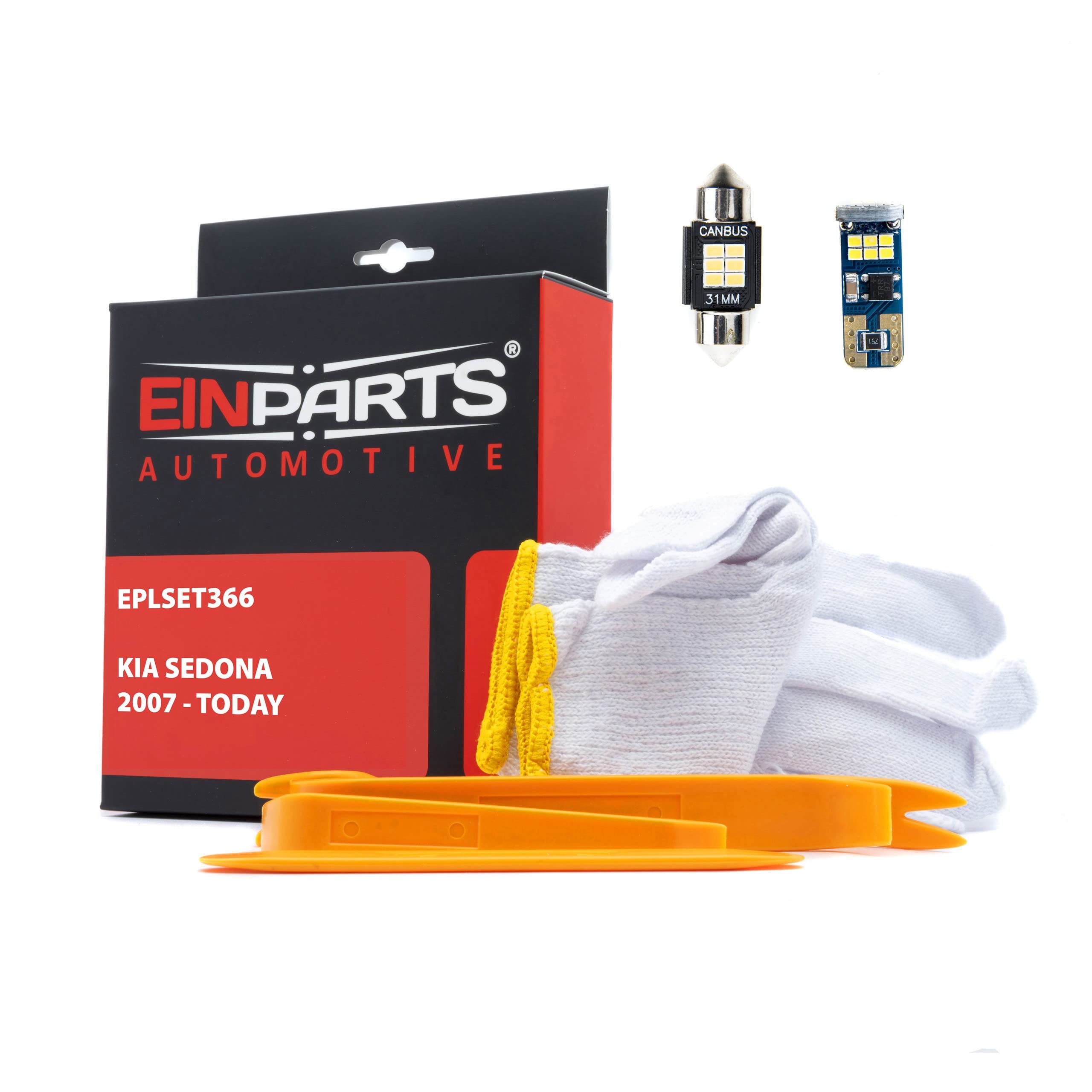 EinParts Juego de Bombillas LED para Coche, Sin errores Can-Bus, para interior de coche especifico para Kia Sedona 2007-2012, 9 piezas