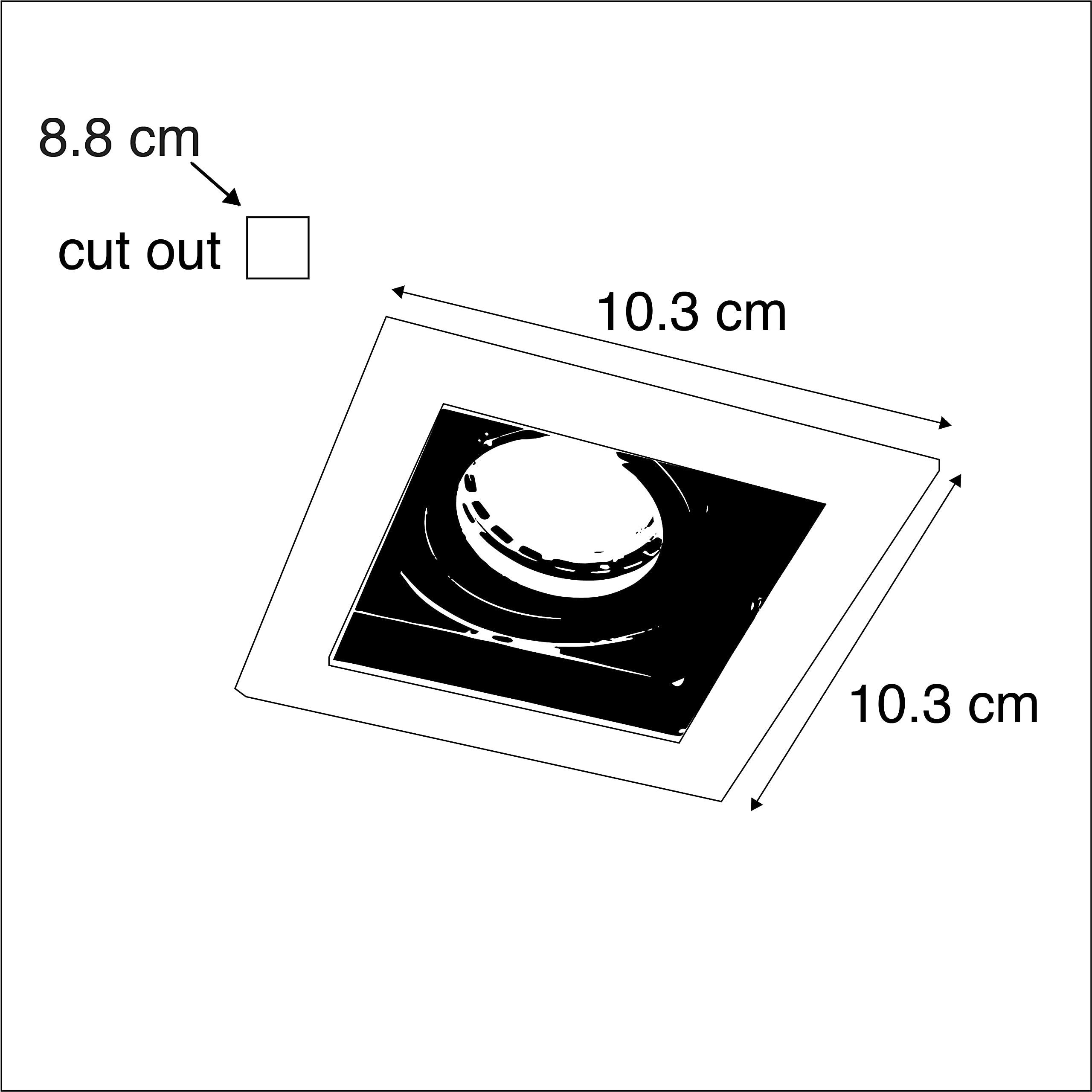 QAZQA Moderno Set 5 focos empotrados blanco negro - CARREE 1 Aluminio Cuadrada Adecuado para LED Max. 1 x 50 Watt