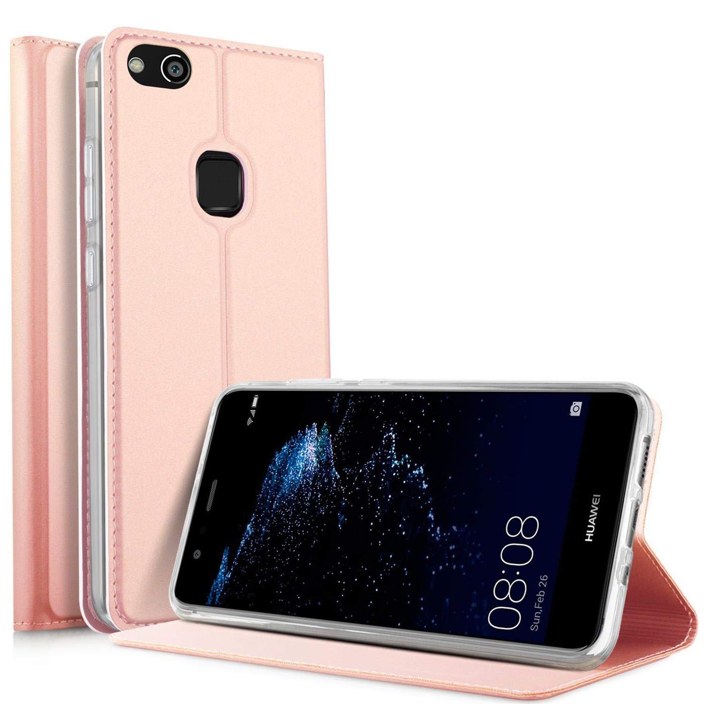 Verco Case compatible with Huawei P9, Flip Wallet Cover with Magnetic Closure for Huawei P9 Phone Case - rose gold - Image 3