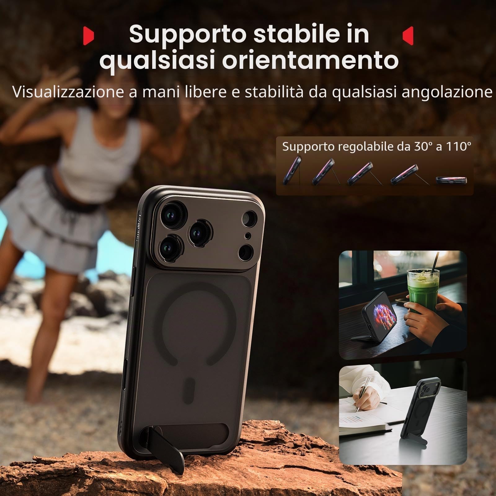 SMALLRIG Mobile Video Cage per iPhone 17 Pro Max, con custodia per telefono e piastra posteriore per obiettivo, rig video per telefono per videografia, registrazione di vlog, edizione di punta - 5543