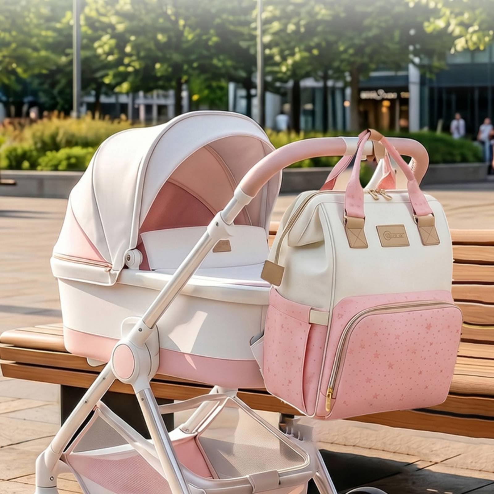 Zaino Fasciatoio con Tasche Pratico Zaino Facile da Pulire Borsa Fasciatoio per Mamme, Neonati, Asilo Nido, Array, Nero