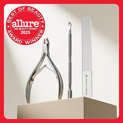 Miniatura 3 de Juego de manicura y pedicura de acero inoxidable 7 en 1, ultra afilado, cortaúñas inclinado, cortaúñas, pinza de cutícula, lima de uñas de vidrio,