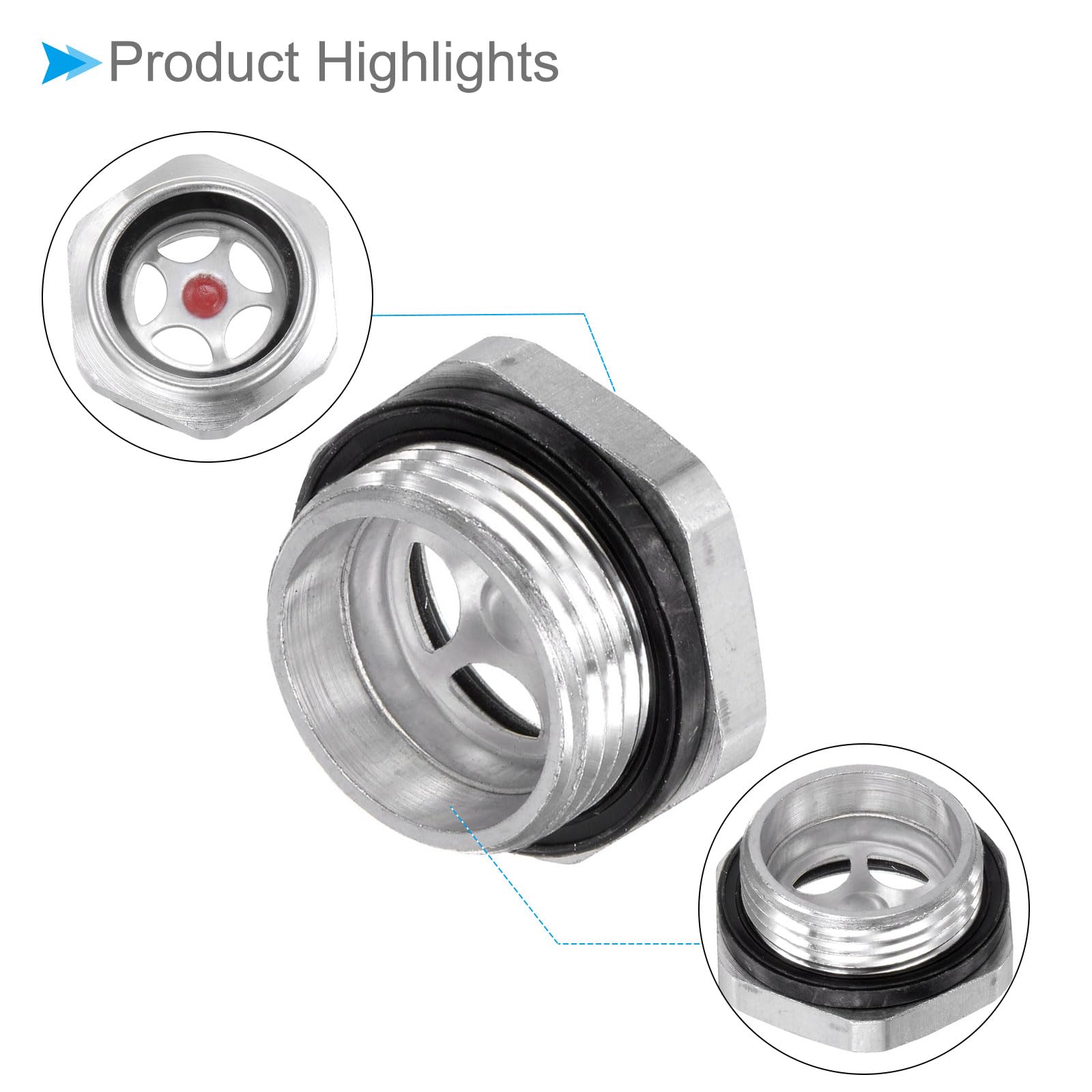 Vetro Livello Olio Per Compressore Aria - Filettatura 1/2'' | 5 Pezzi | Per Serbatoi E Pompe - Foto 9