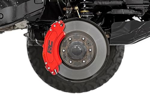 Rough Country Cubiertas de pinza de freno para Ford Bronco (2021-2024) - Acabado rojo resistente a la corrosión, aluminio 6061-T6, cubierta de pinza