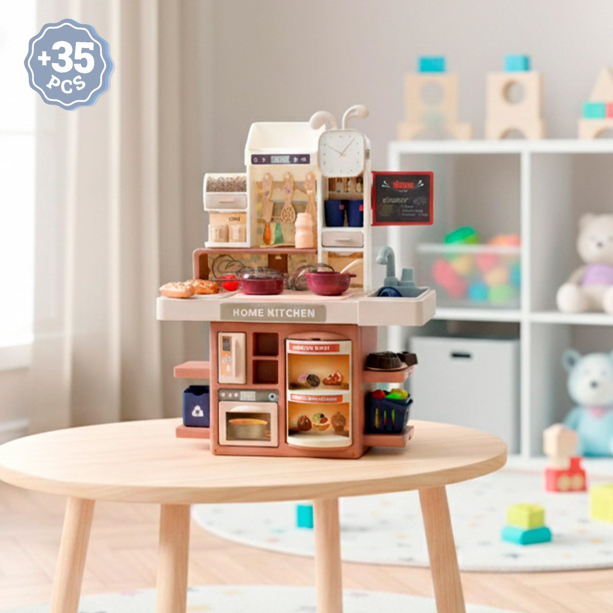 COLORBABY My Home Cocinita de Juguete Pastel, Luz, Sonido y Efectos, Incluye Accesorios, Juguetes simbólicos, Juego de cocinar, Juegos para niños y niñas, Regalos niños, A Partir 3 años (39572)