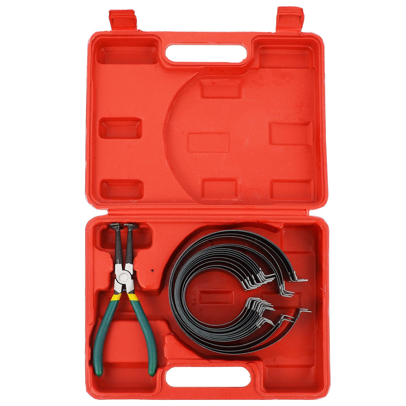 Kit Outil Segments de Piston en Acier au Carbone Pince Serrage à Fine, Compresseur Anneau pour Moteurs Automobiles et Camions, Facile à Transporter Boîte Incluse