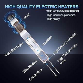 Ender-3 Thermistor Replacement: 1.2m High Temp 3D Printer Thermistor for Creality Ender 3 V2/3 V3/3 Pro/5 Plus/5 Pro, Sturdy and Flexible, with Fast-Plug Connector, by 5Aplusreprap