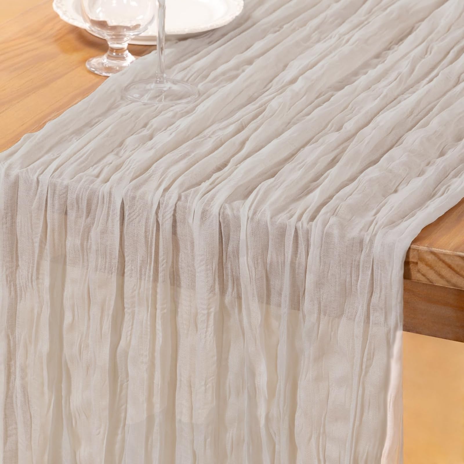 Runner da tavola in tulle velato per fai da te, artigianato, matrimoni, compleanni, tè, picnic, Natale, decorazione della cucina, 90 x 300 cm