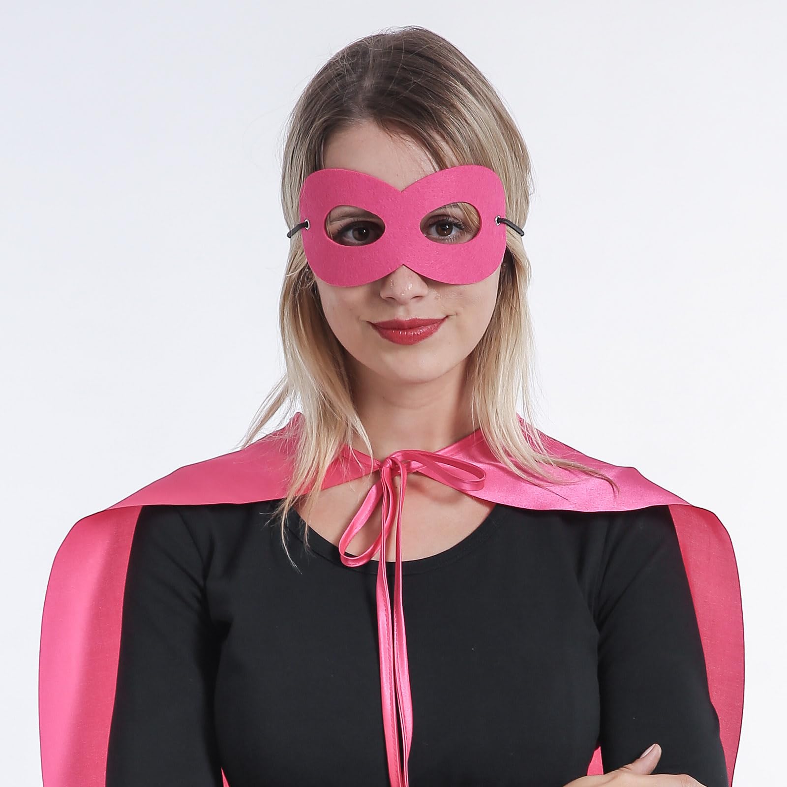 Kidsfere Superhero Capes and Masks for Teenagers Adults Men Women Team Building Dress Up Party Cape Halloween Costume 7 Pack (Hot Pink) - Image 3
