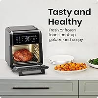 Vista 3 de Chefman Horno freidora de aire 5 en 1 de 12 cuartos de galón con temporizador digital, pantalla táctil y 12 ajustes preestablecidos, horno