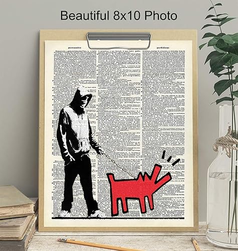 Miniatura 3 de Banksy Graffiti - Cuadro decorativo de pared de 8 x 10 pulgadas, póster de decoración de arte moderno para el hogar, apartamento, oficina,