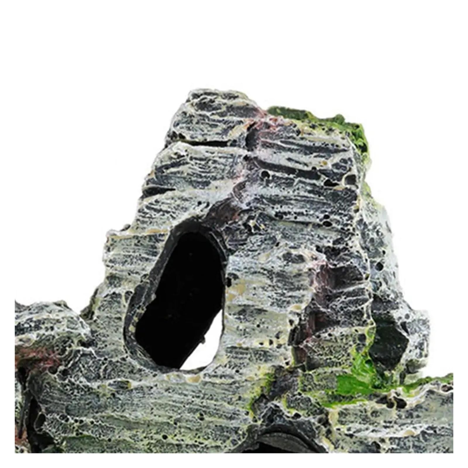 8 Piezas Acuario Paisaje montaña Vista rocalla para Decoraciones | Casa cueva de resina de decoración de puente de piedra for refugio de pecera de tortugas Betta