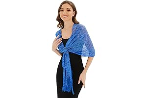 KUNINDOME Metallic Shawls and Wraps with Buckle for Evening Dress, Wedding, Party