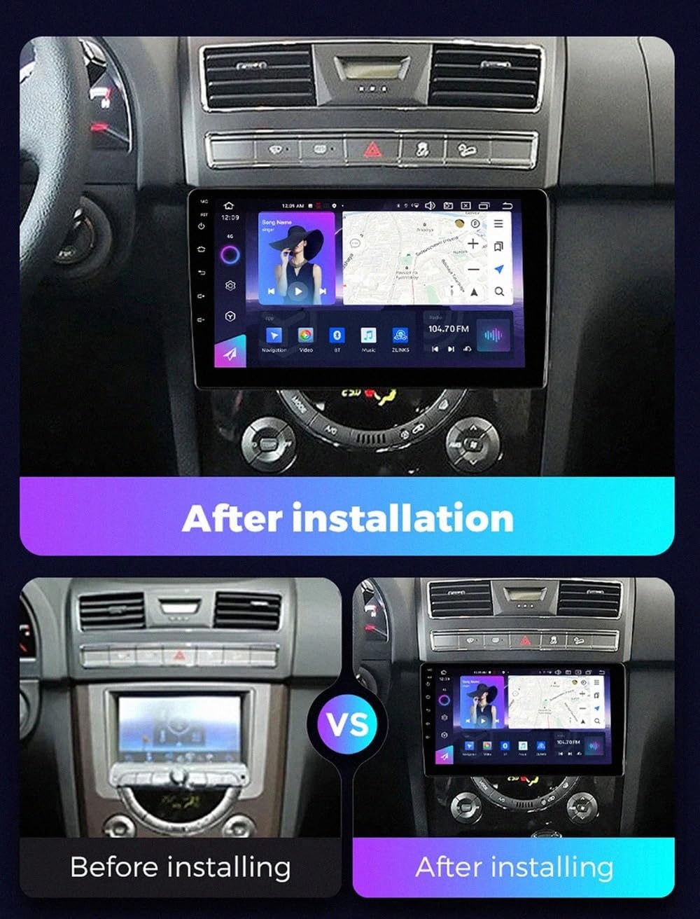 Schermo Auto con Carplay Wireless e Android Auto per Peugeot 2008 II 2 2019-2021 Car Radio con Wifi, Gps Navi, Schermo Bluetooth, with Mirror, 4 Nucleo 1G+16G