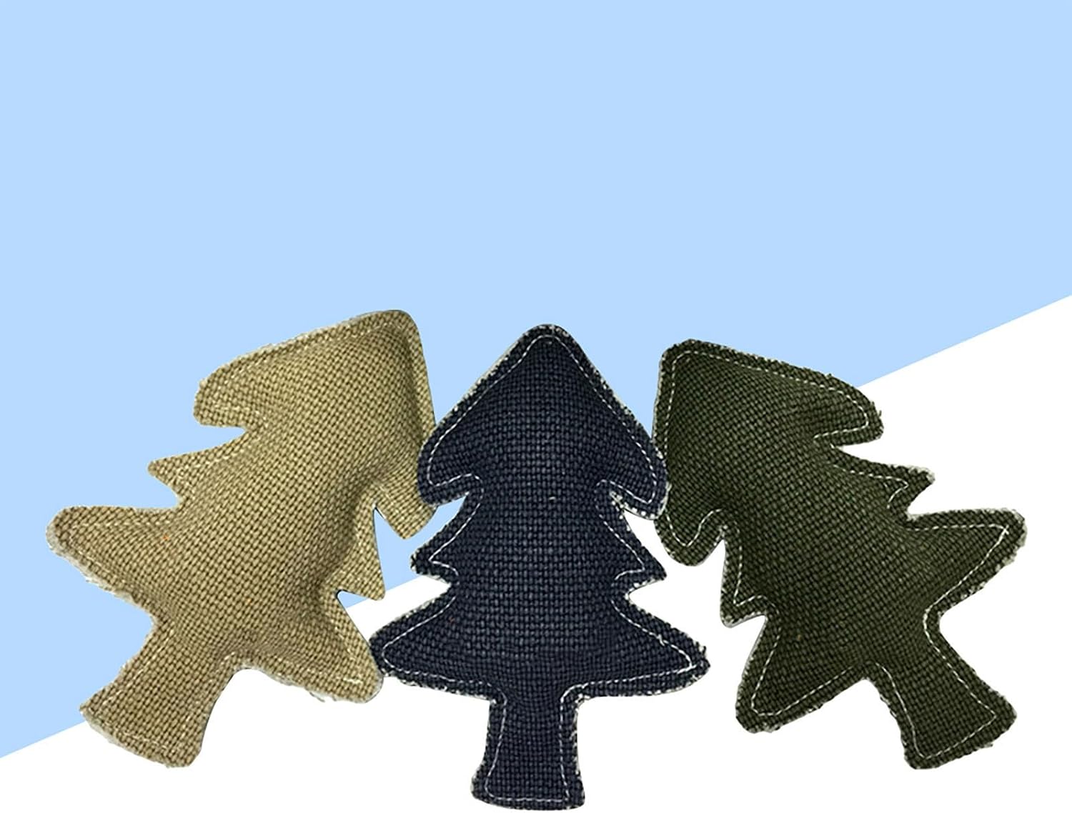 MAGICLULU 3pcs Christmas Tree Dog Chew with Squeak and Tooth Cleaning Linen image 5