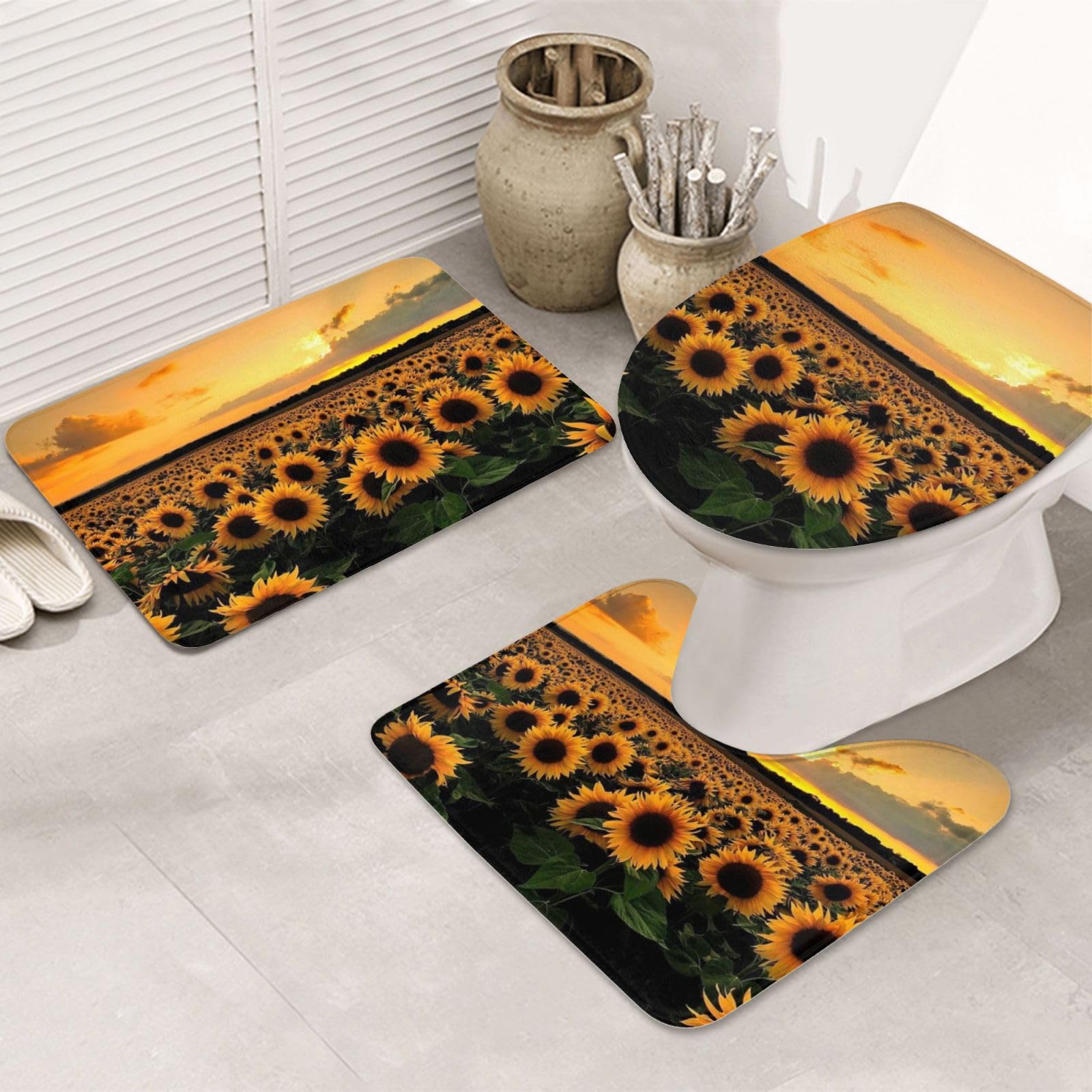 Tapis de salle de bain antidérapant 3 pièces pour sécuriser et décorer le sol humide