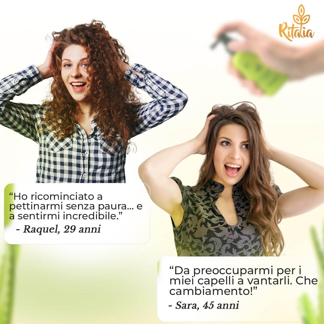 Ritalia Lozione Crescita Capelli | Con Serenoa Repens, Caffeina, Cheratina | Texture leggera, facile assorbimento | Per capelli uomo donna