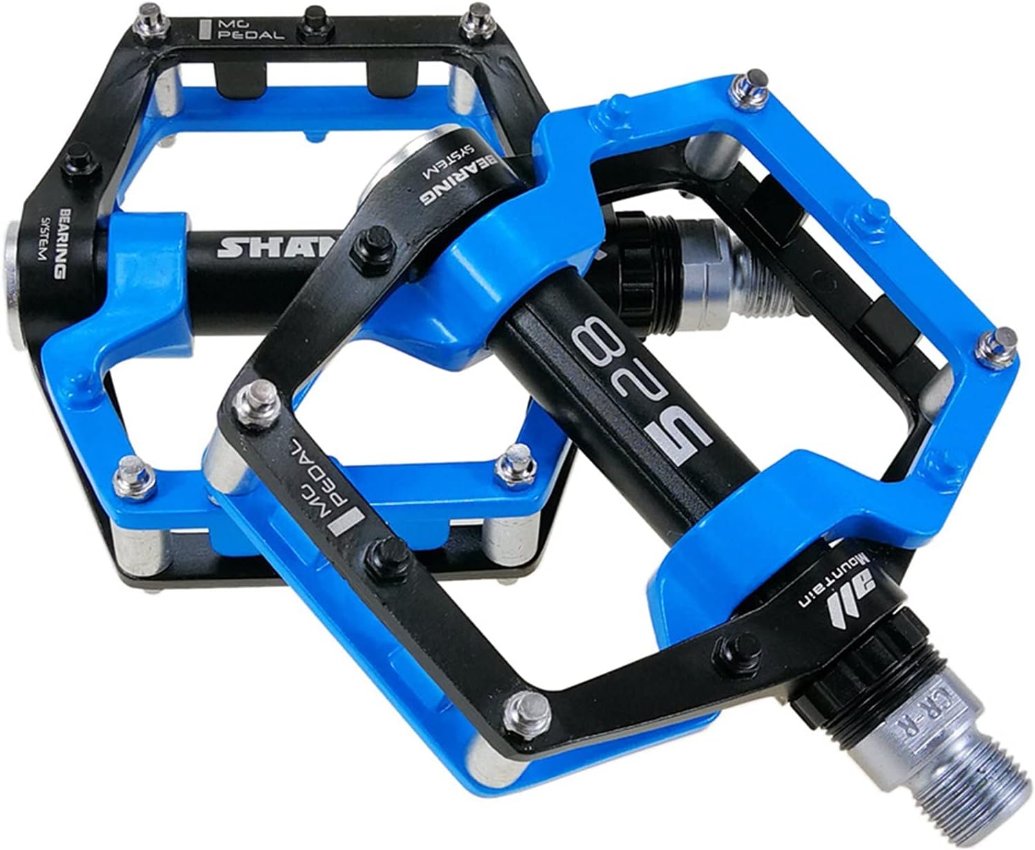 Bike Pedals MTB BMX Sealed Bearing Bicycle CNC Magnesium Alloy Road Mountain SPD Cleats Ultralight Bicycle Pedal Parts (Color : Blue)