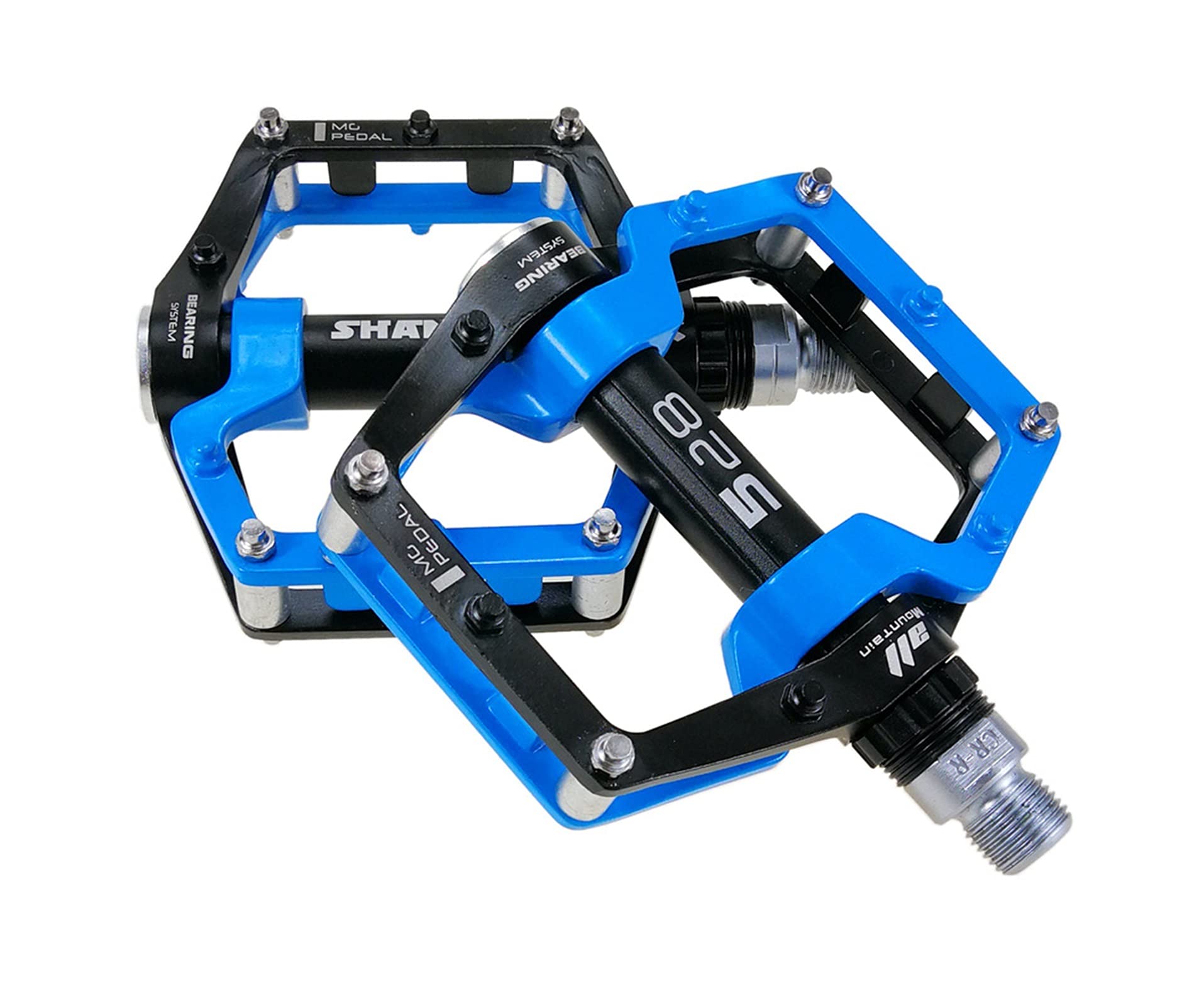 Bike Pedals MTB BMX Sealed Bearing Bicycle CNC Magnesium Alloy Road Mountain SPD Cleats Ultralight Bicycle Pedal Parts (Color : Blue)