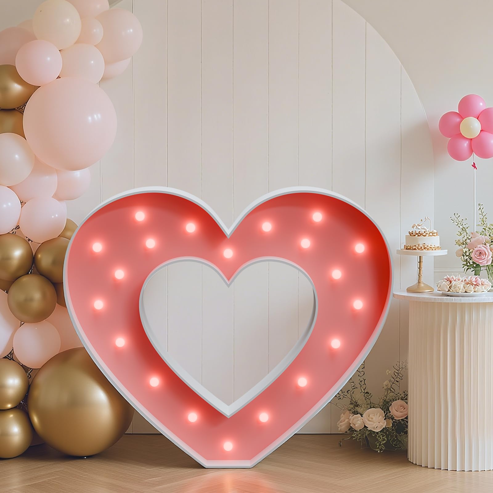 BABY Letters Baby Shower Decorations: Heart Marquee Light-up Letter 2.3FT Big Oh Baby Sign for Gender Reveal Boys and Girls Party Decor Backdrop Block Boxes