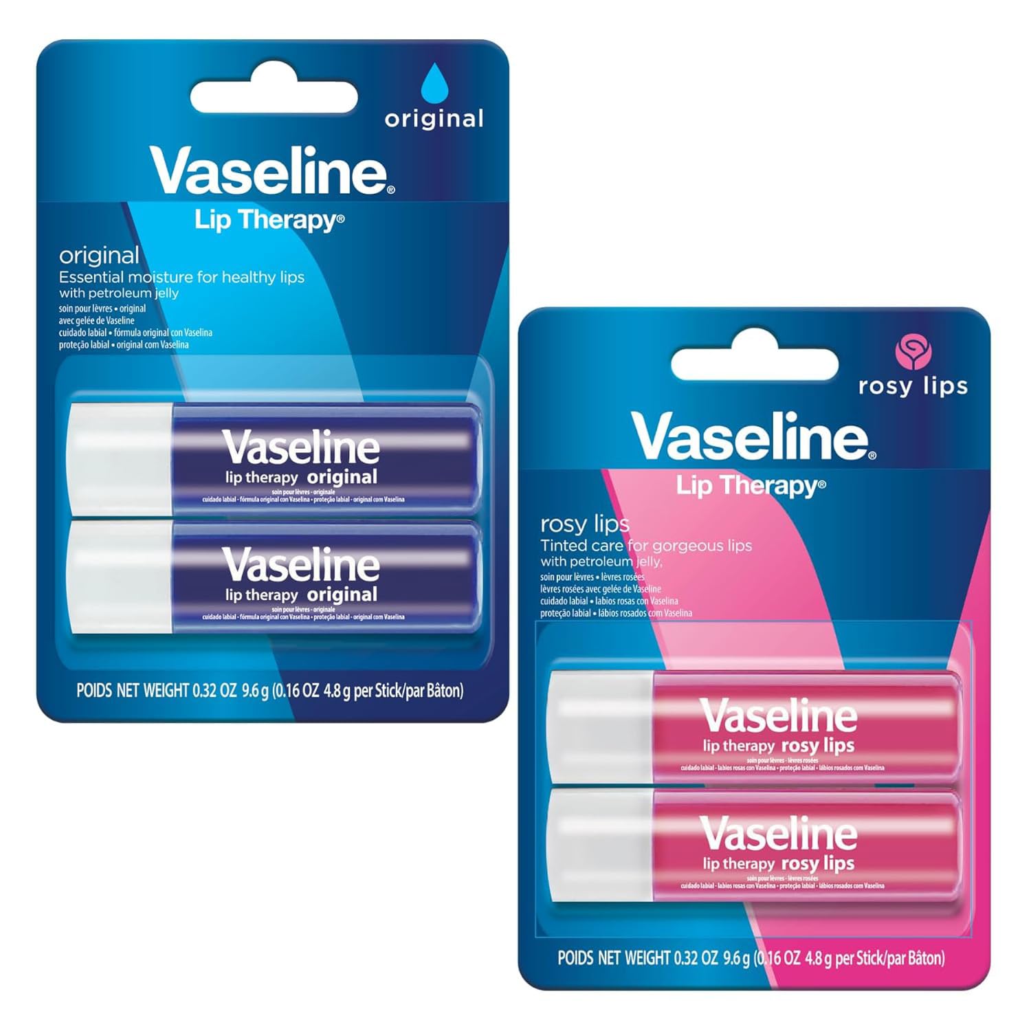 Vaseline Lip Therapy his and hers (Original and Rosy) twin pack - 2 pack