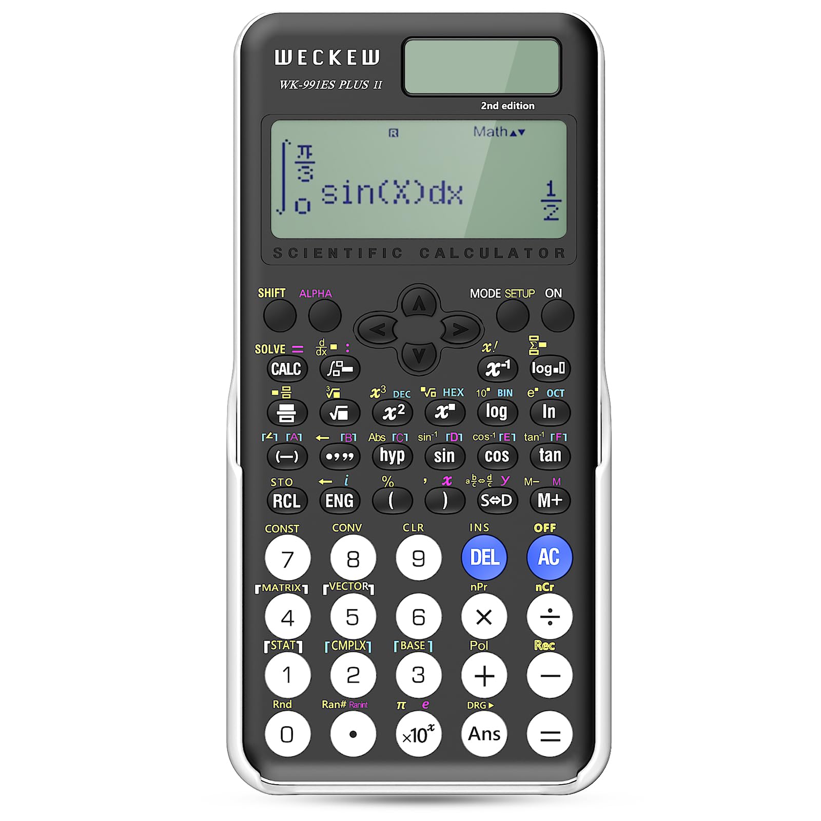 WECKEW Scientific Calculator,991ES Plus II 2 Line 10+2 Digits Written Display 417 Function Solar and Battery Calculators for Students Secondary School College