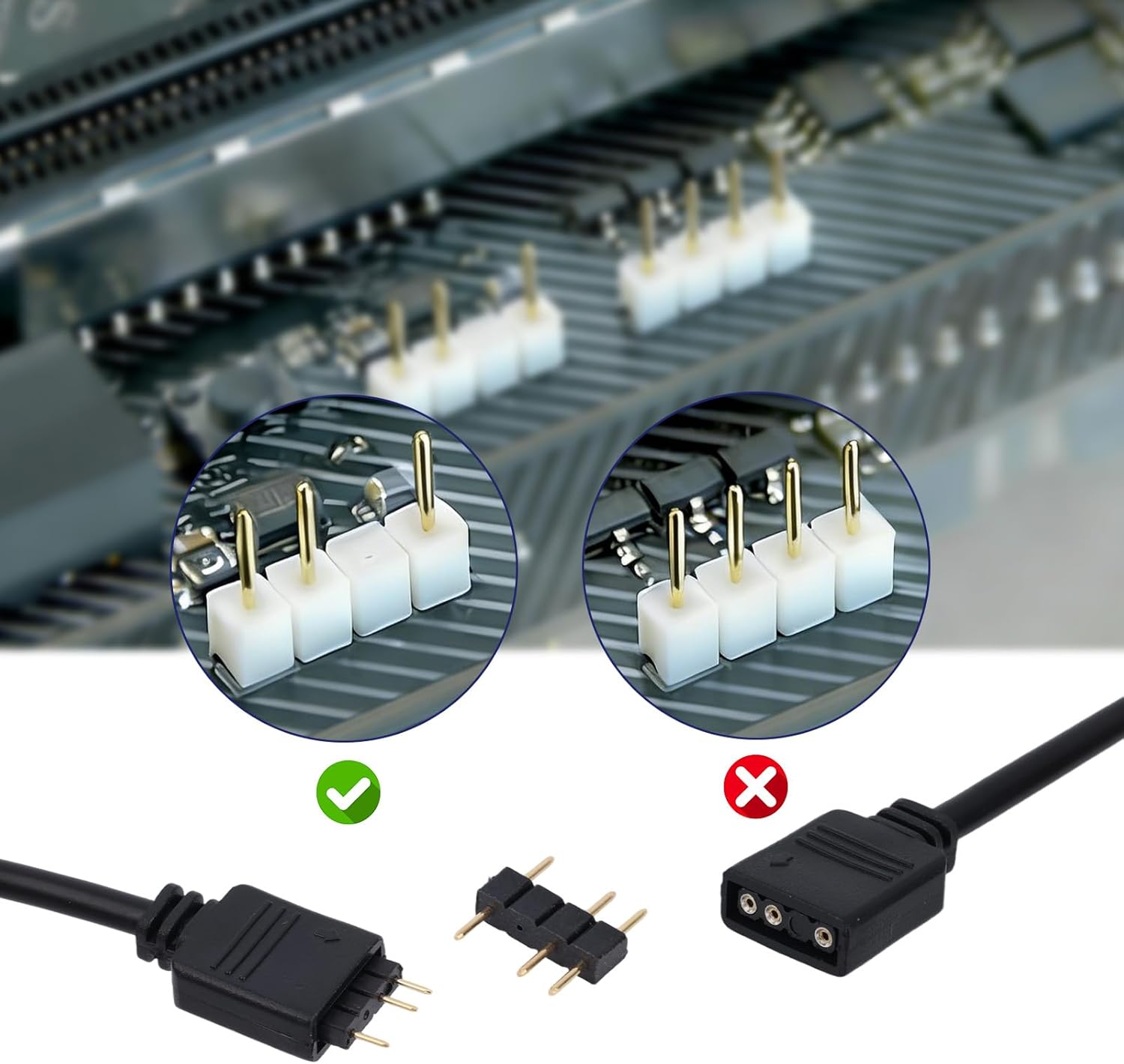 10pcs ARGB Extension Cables, 30.5cm/12 Inch 5V 3-Pin Addressable RGB Extension Cord Female to Female 1-to-1 ARGB Splitter for Extending Computer PC Fans LED Light Strips