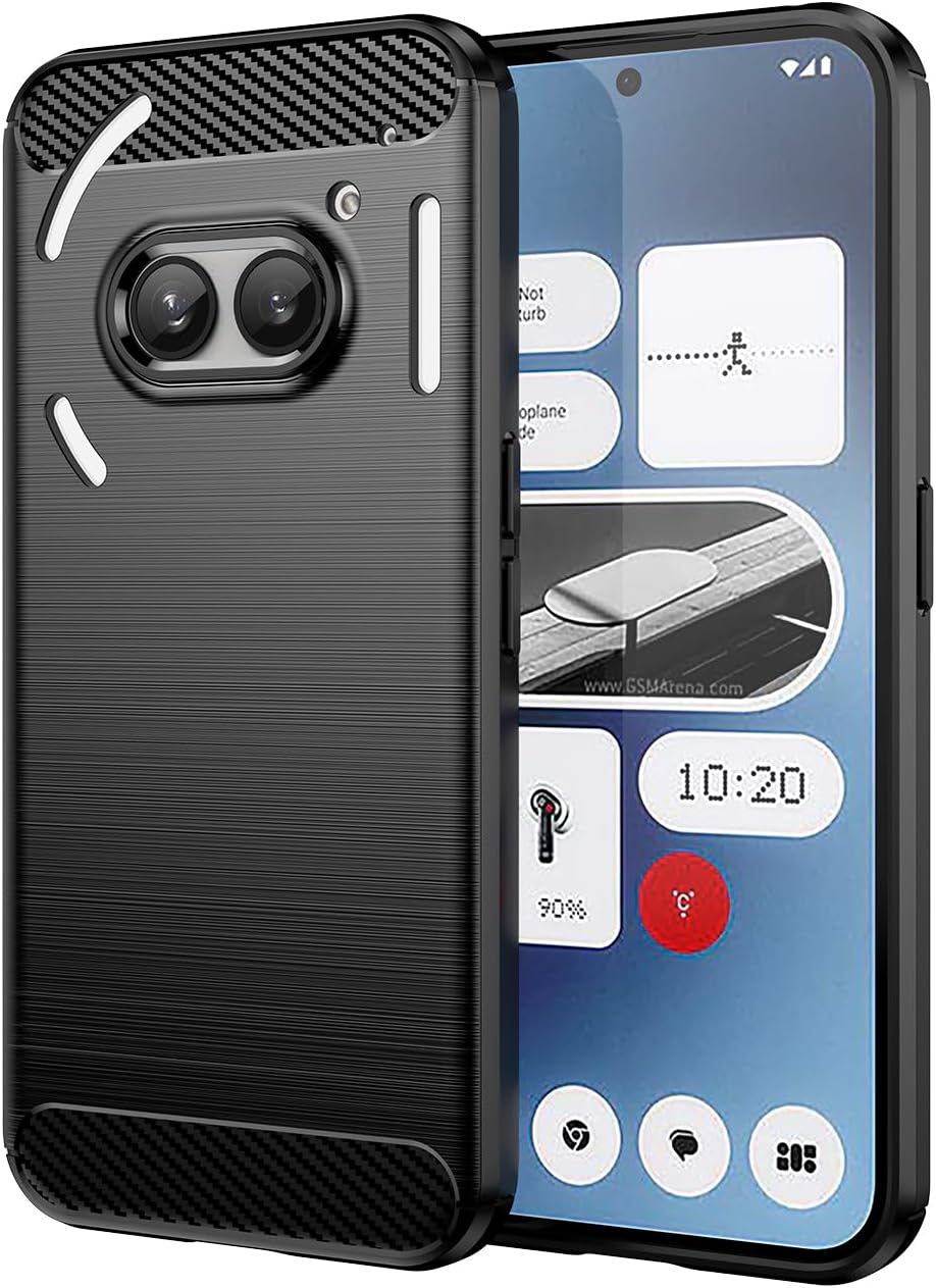 for Nothing Phone 2a Phone case, Shockproof, Scratch Resistant Carbon Fiber Jacket, Soft TPU,for Nothing Phone 2a case (Black)
