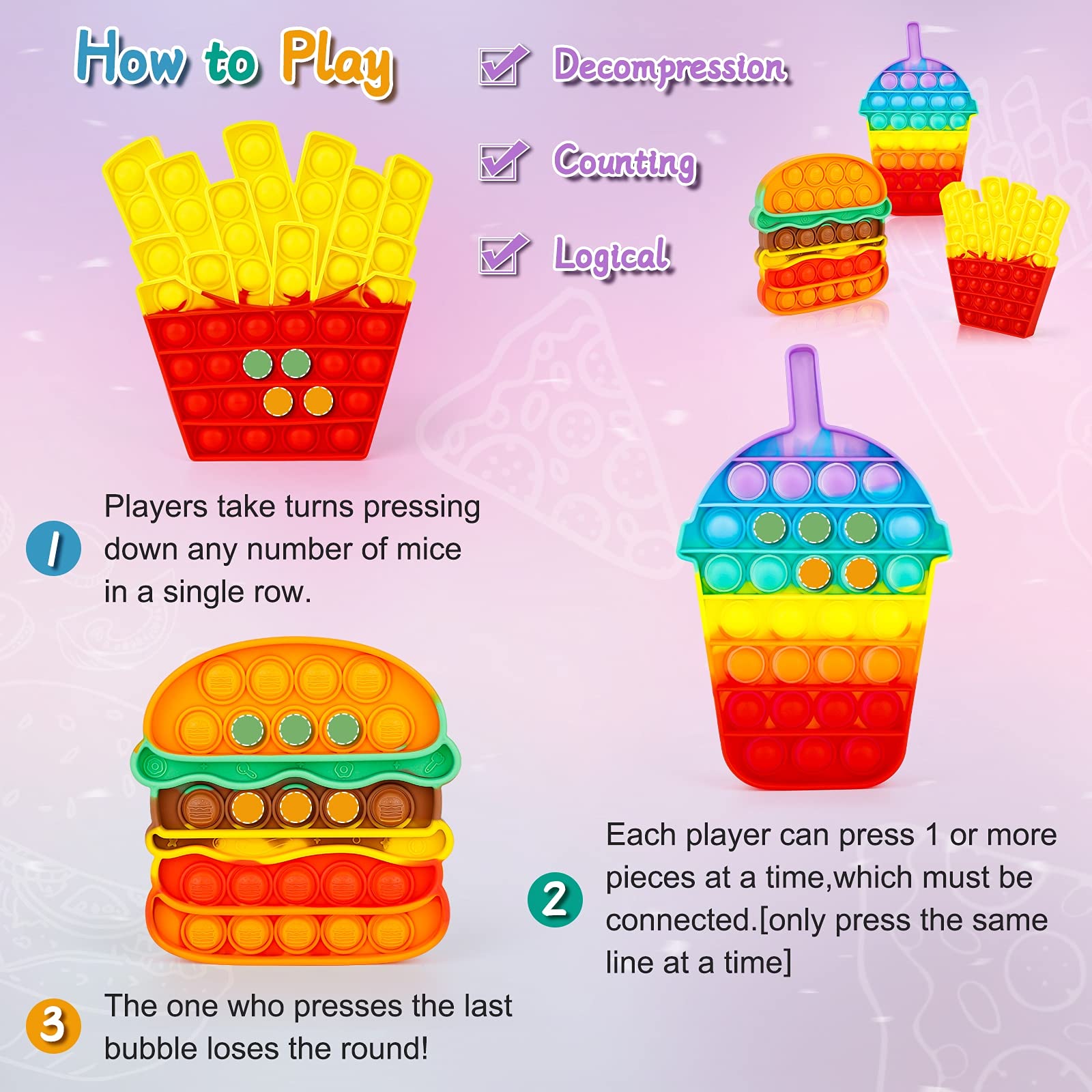 iTechjoy Fidget Toys Set, Bubble Popping Push Popper Sensory Fidget