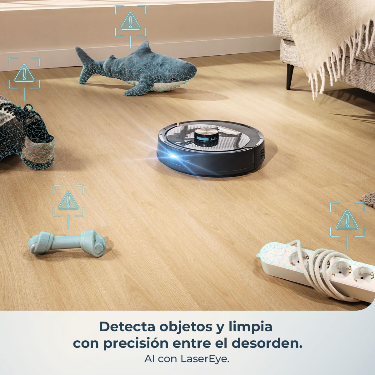 Cecotec Robot Aspirador con Base de Autovaciado e IA Conga Y100 X-Treme. 20000Pa, Navegación Láser e Inteligencia Artificial, 20000Pa, Base de 2.8L, Autonomía hasta 220m², Control App 3.0