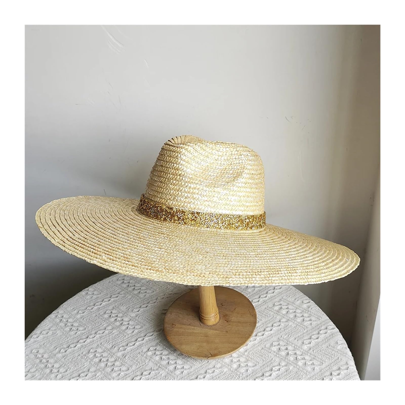 Sombrero de paja gran tamaño, protección solar verano, pesca al aire libre for hombres y mujeres