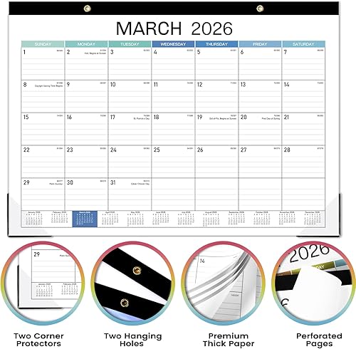 Miniatura 3 de Calendario de escritorio 2026, calendario de escritorio 2026, 14.8 x 11.4 pulgadas, enero de 2026 a diciembre de 2026, calendario de 12 meses,