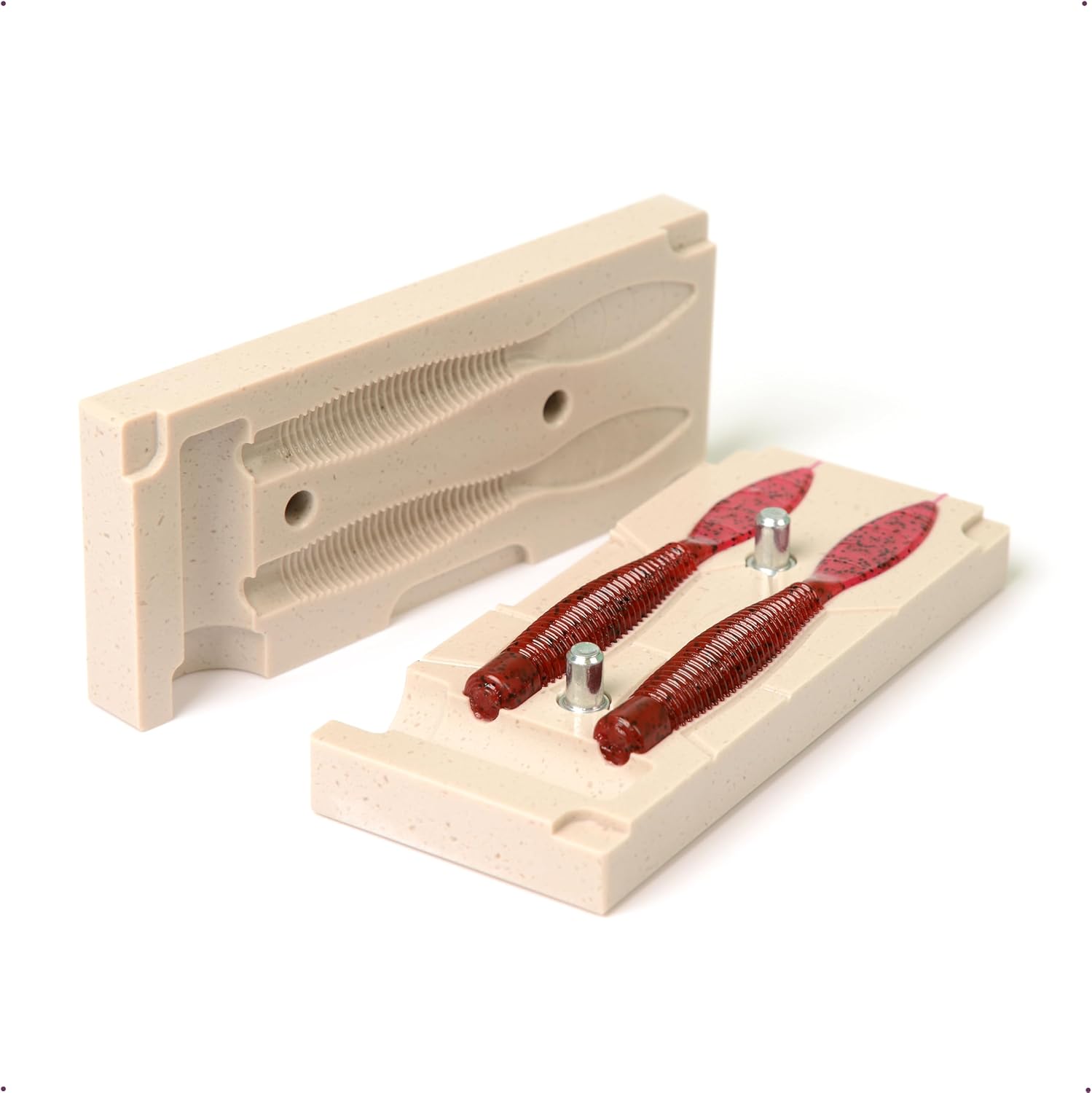 Soft Plastiс Mold Lure Making Injection Molds Ned Bomb Worm 3.25'' Two Cavity