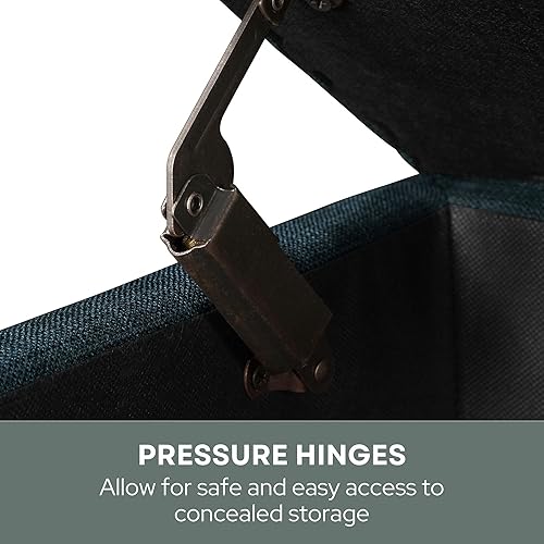 Miniatura 6 de Convenience Concepts Designs4Comfort Otomano de almacenamiento, Madera, Azul