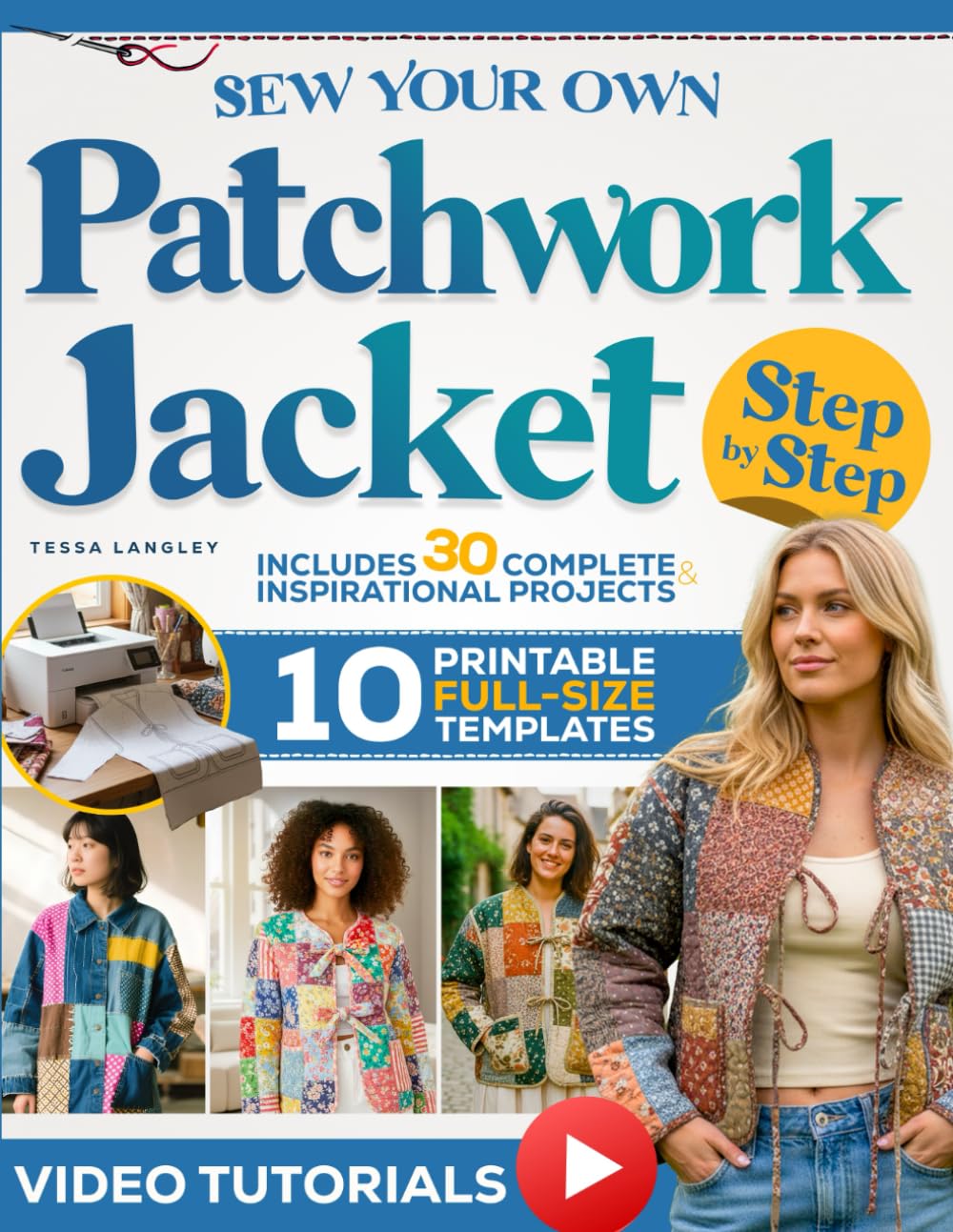 Sew Your Own Patchwork Jacket: Transform Simple Fabrics into Handmade Beauty | 30 Beginner-Friendly Sewing and Quilting Projects with Full-Size Printable Templates and Video Tutorials