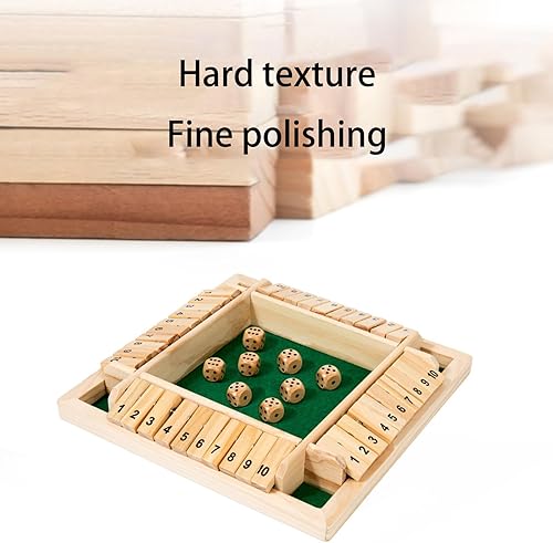 Miniatura 4 de Juego de Shut The Box con 8 dados, Shut The Box Wooden, para 2-4 jugadores, juegos de mesa de madera familiares de matemáticas, juegos de cartas de
