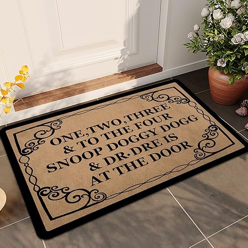 Miniatura 2 de Ytanie Tapetes de bienvenida para puerta delantera, entrada al aire libre, uno, dos, tres y cuatro perros están en la puerta, tapete de goma