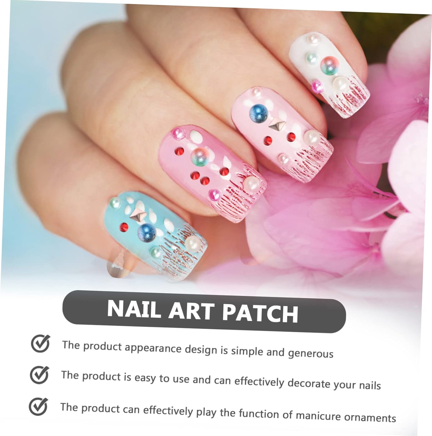 9pcs Elegant Nail Decorations of Nail Gems Rhinestones Pearls Sequins for Art and Fashion