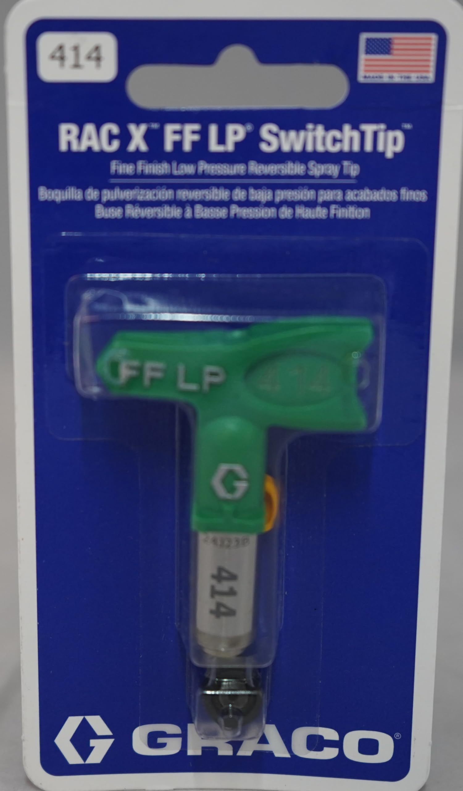 Graco FFLP 414 Buse pour Pistolet airless RAC X, Jet de 15 à 20 cm, Orifice de 0,014 Pouce, Embout réversible