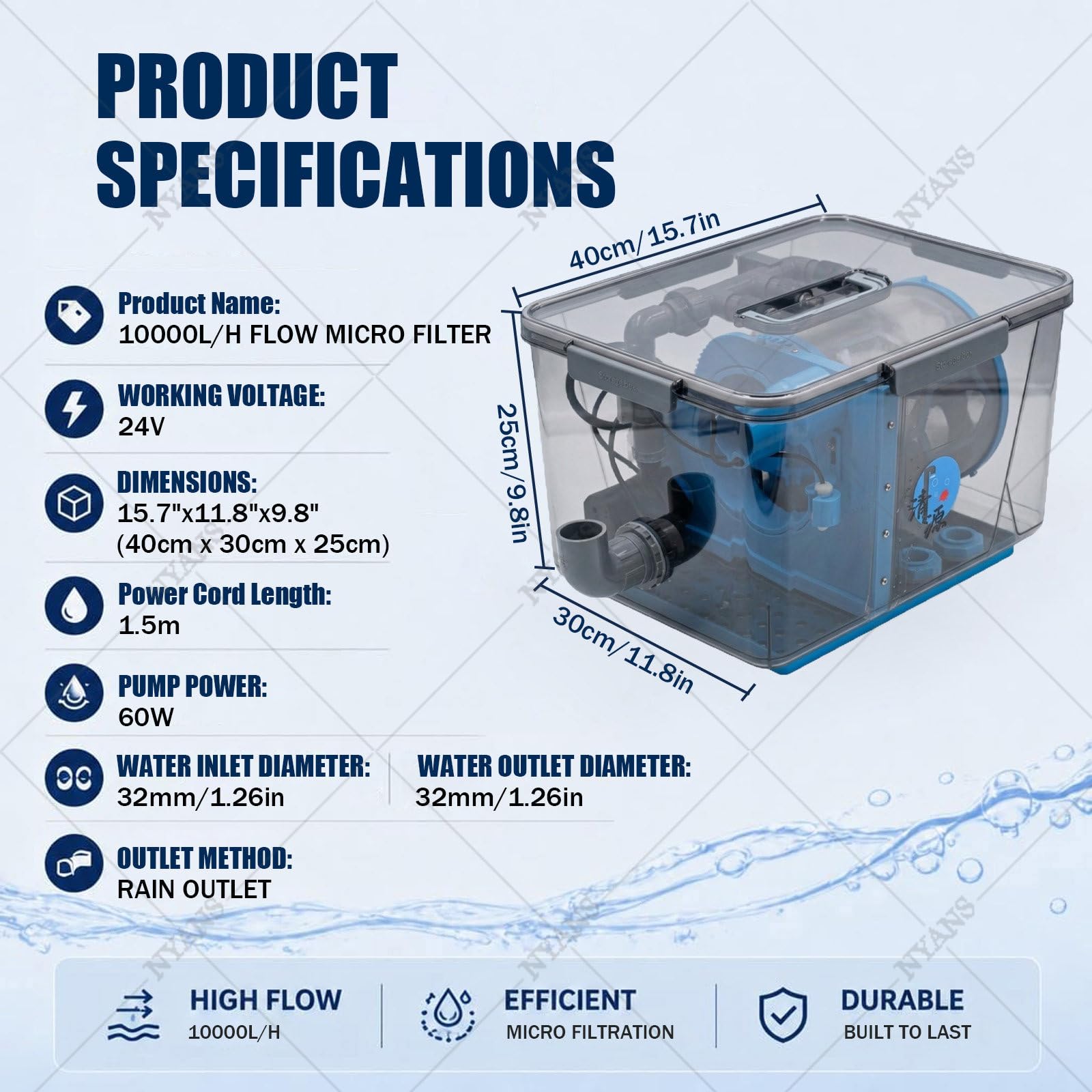 Samoczyszczący System Filtracji Wody, Siatka 200 Mesh M-10000L/H