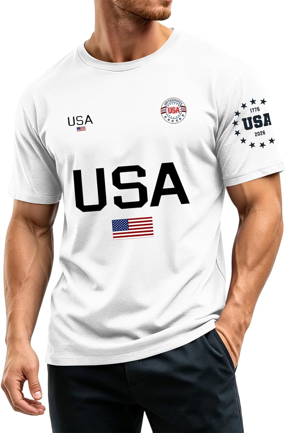 Ymosrh 250th Anniversary USA Shirts for Men Short Sleeve Independence Day American Pride 4th of July Shirts, S-5XL