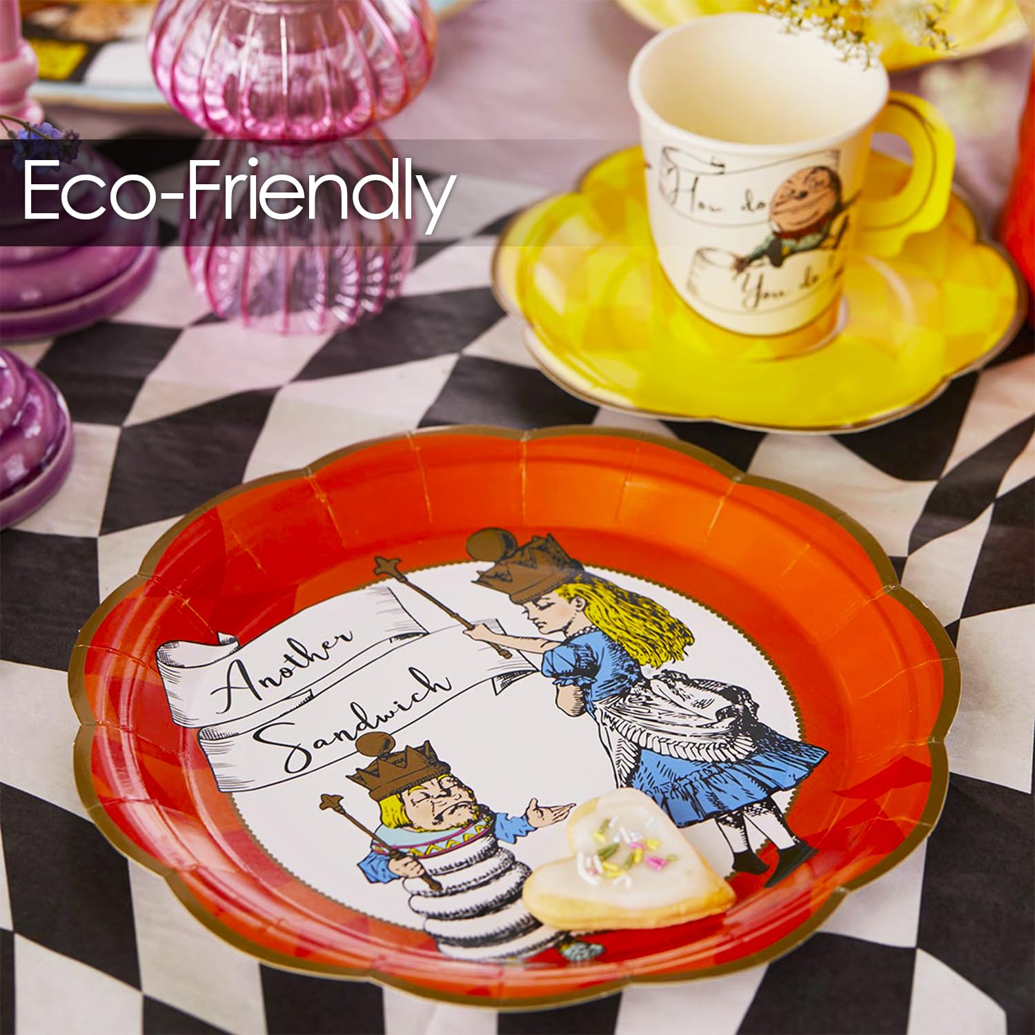 Alice In Wonderland Dessert Plates (12ct) – Mad Hatter Tea Party Decor - View #9