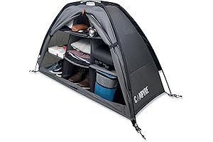 Multi-Functional Tent Furniture Organizer for Camping with Zipper Closure and 9 Shelves