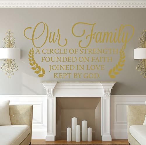 Miniatura 6 de Family Wall Decor - Our Family A Circle Of Strength Founded On Faith Joined In Love Kept By God -Vinyl Home Decor - Living Room Decoration