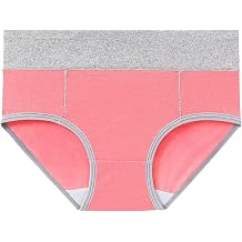 DGHM-JLMY Womens Simple Color Matching Hip Briefs Cotton Stretch Soft Breathable Panty 5-Pack Patchwork Color Underwear