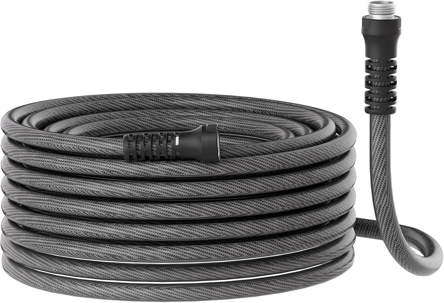 Garden Hose 100ft x 5/8",Flexible Water Hose,Lightweight Braided Hose with Swivel Handle,Leak-Free Connections, Male to Female Fittings, Kink Resistant Durable Hybrid Hose,Grey