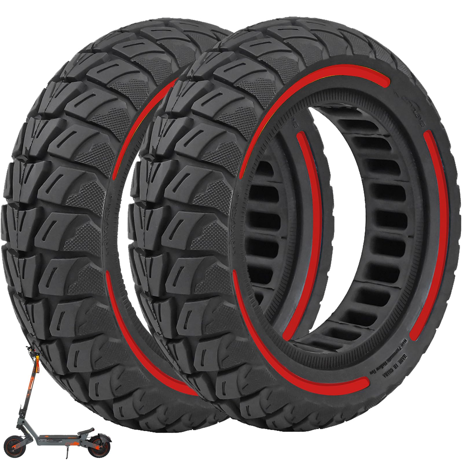 10x3/255x80(80/65-6) Ruedas de repuesto macizas para Joyor y8-s/Kukirin G3