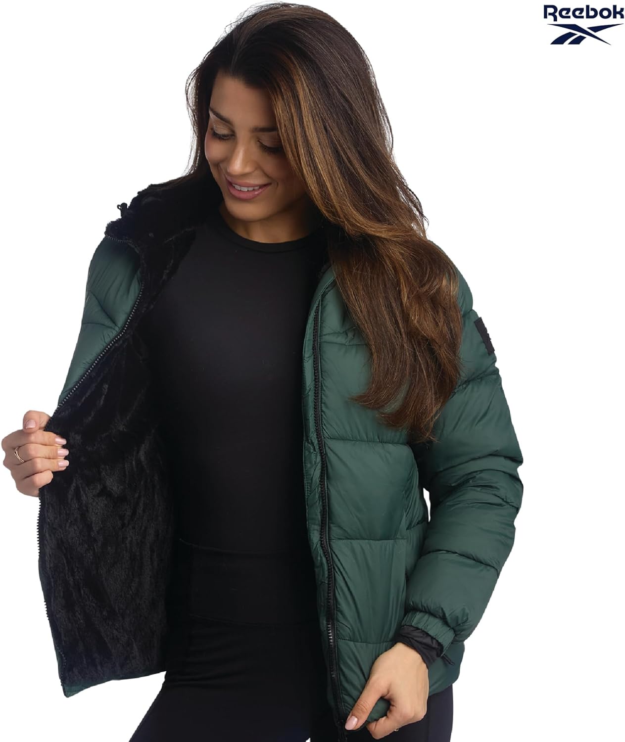 Reebok Womens Puffer Jacket - Heavyweight Quilted Parka Winter Coat - Fully Faux Fur Lined Ski Jacket for Women - Image 5