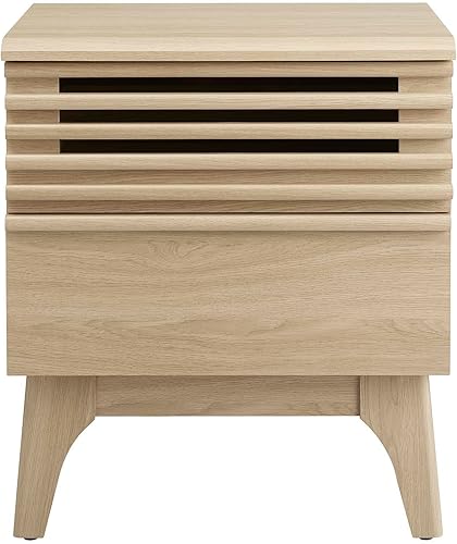 Miniatura 6 de Modway Mesa auxiliar de noche moderna de mediados de siglo Render en roble